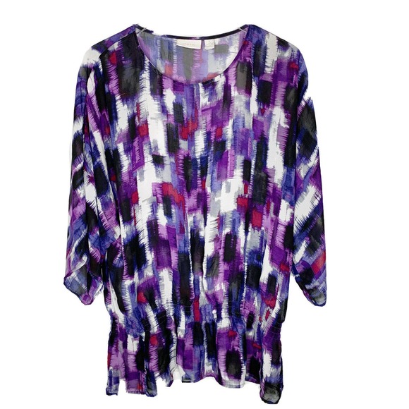 Chico's Tops - Chico's size 3 multi-color semi-sheer tunic top